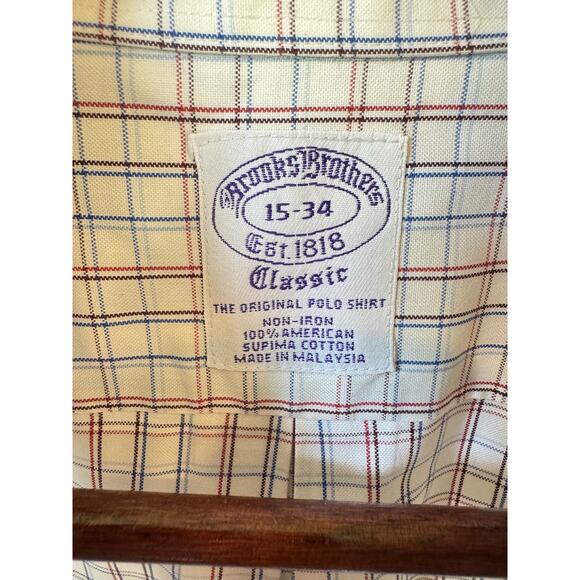 BROOKS BROTHERS Original Polo® Button-Down Oxford Shirt Size 15-34 Plaid Cotton - Picture 3 of 7